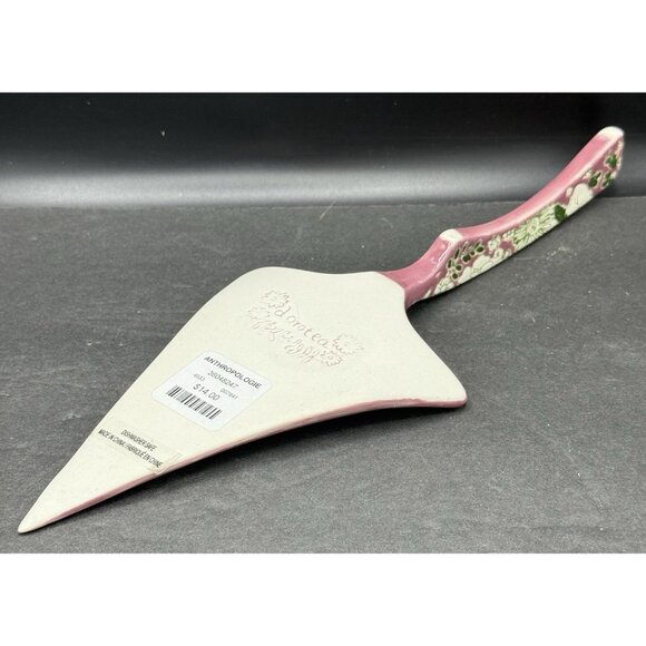 Anthropologie Dorotea Cake Pie Server 11.25” Serving Utensil Ceramic Flowers - Picture 4 of 8
